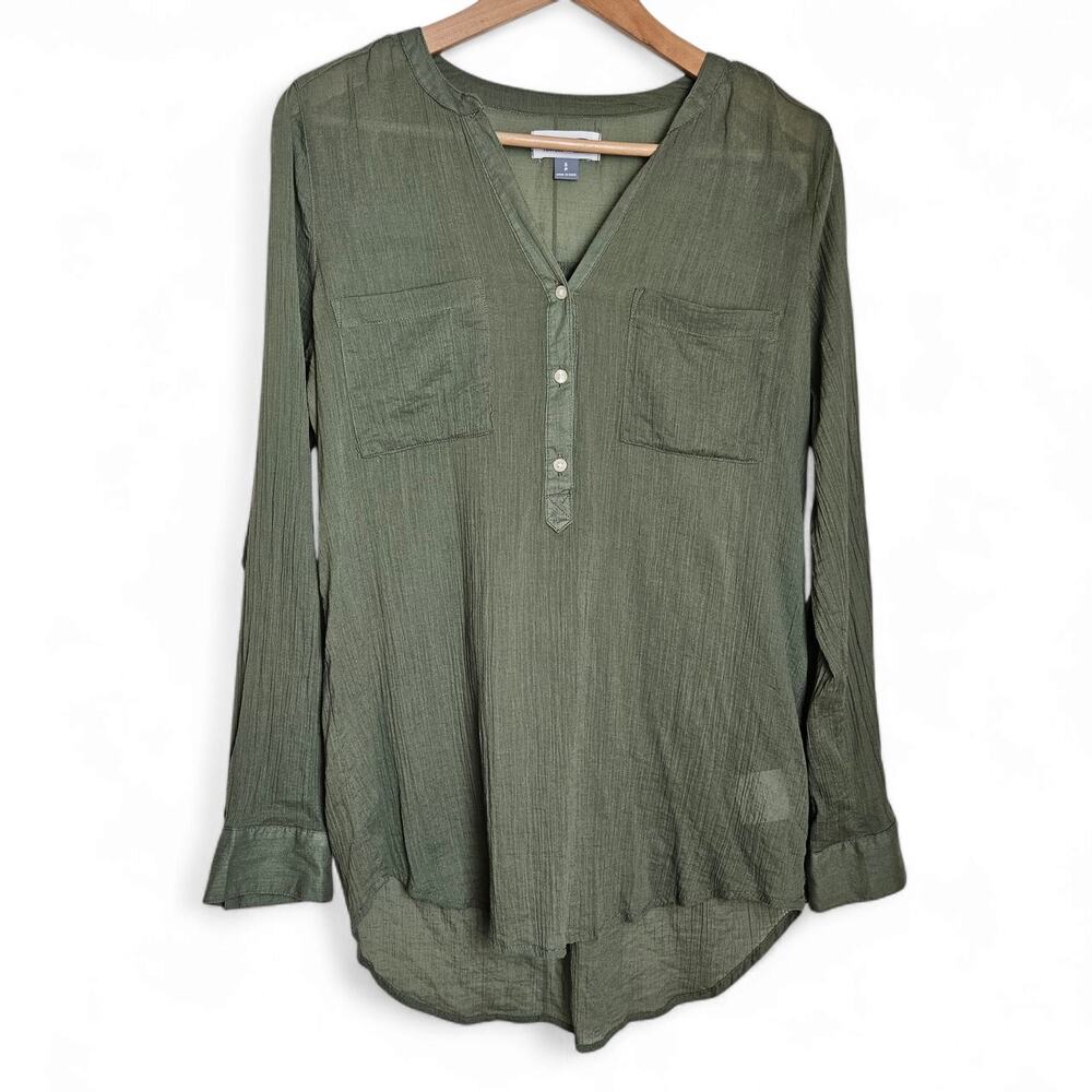 Old Navy Women's Green Pullover Lightweight Cotton Y2K Tunic Top Size S